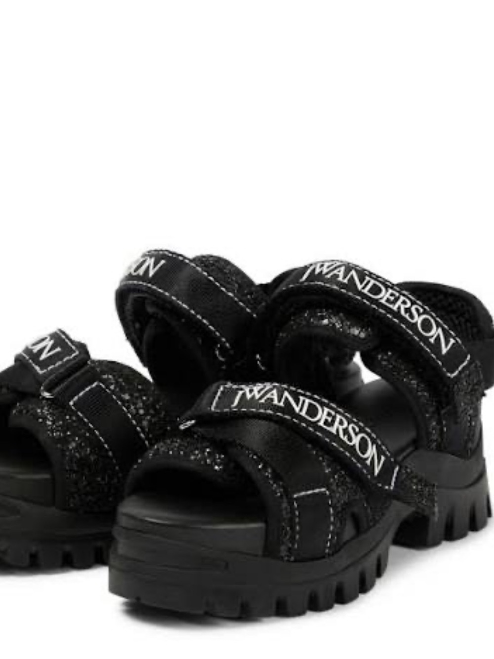 JW Anderson Black Glitter Strap Kids Sandals